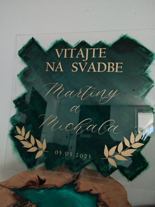 Vyrezávacia nálepka - Vitajte na našej svadbe + mená