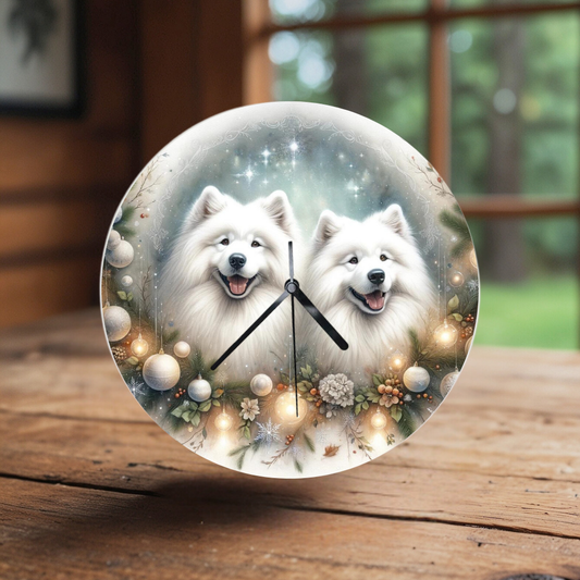 Hodiny - Vianočný Samojed 6